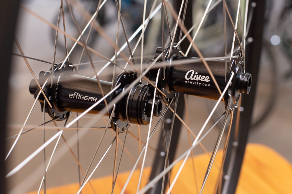 Paire de roues pour un VTT Cavalerie équipée d'une transmission Effigear et moyeux Aivee